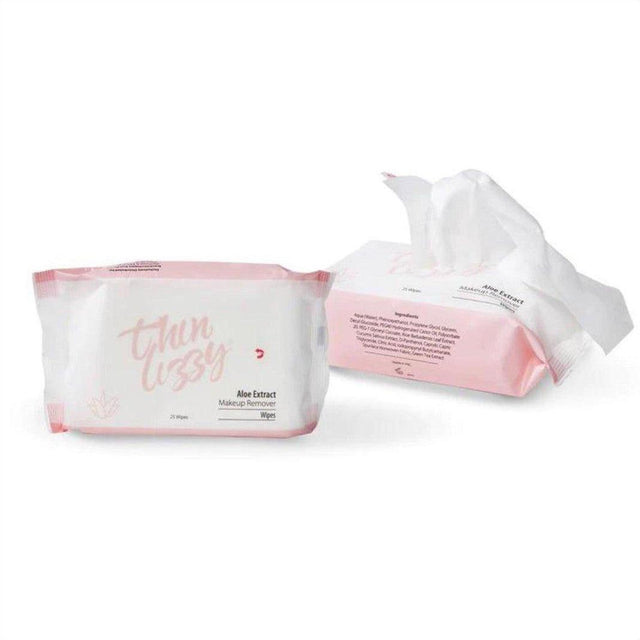 Thin Lizzy Aloe Extract Makeup Remover 25 Wipes - Cosmetics Fragrance Direct-9421033481481