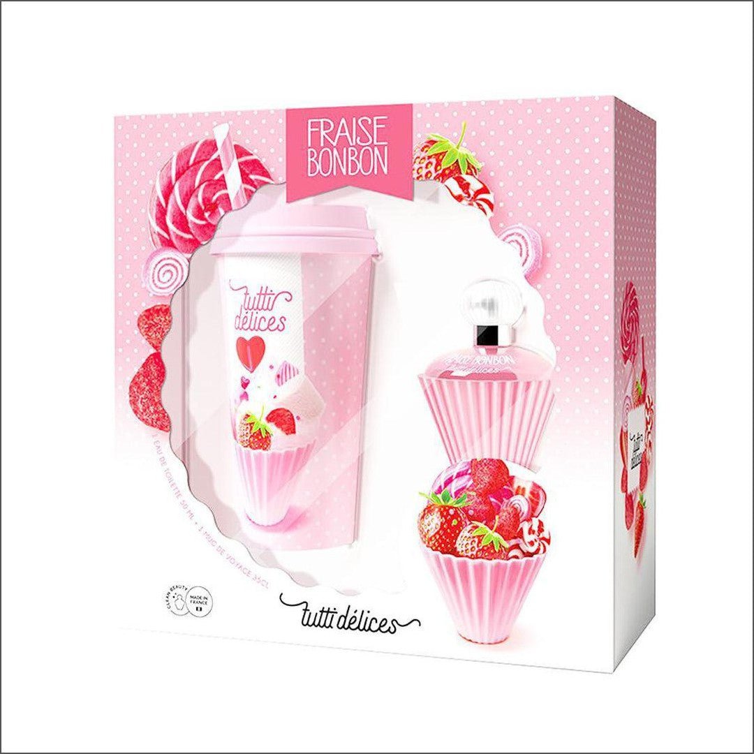 Tutti Delices Fraise Bonbon Eau De Toilette 50ml + Travel Mug ...