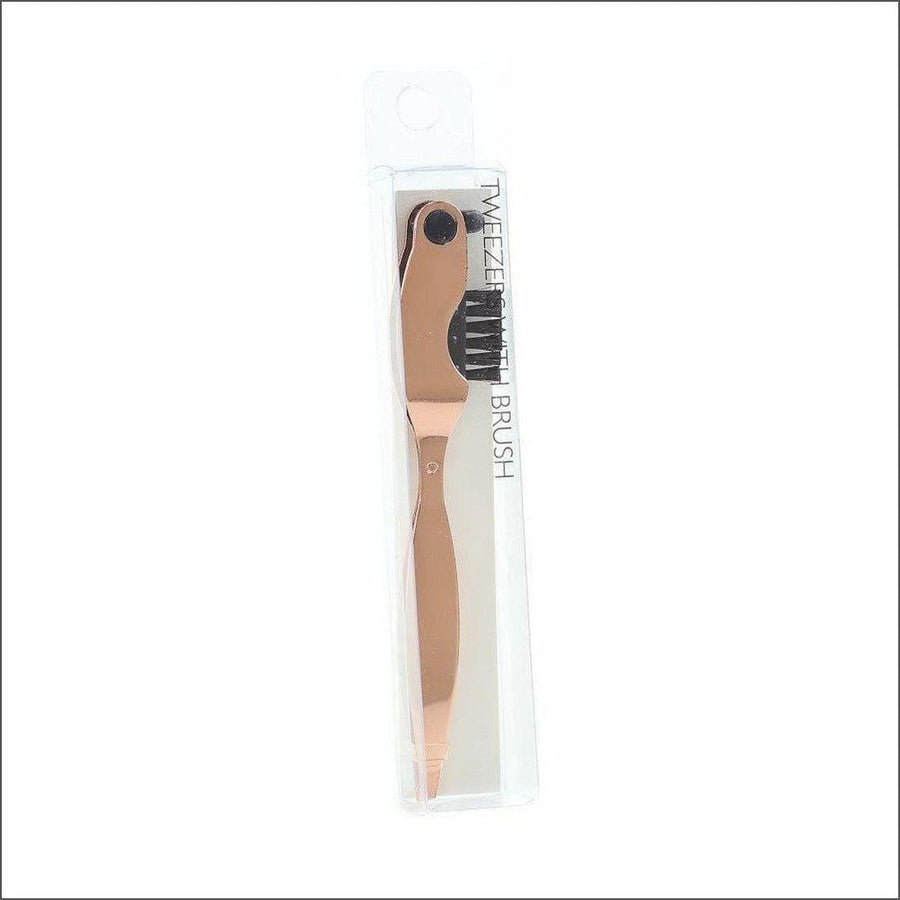 Tweezers with Brush - Rose Gold - Cosmetics Fragrance Direct-05378356