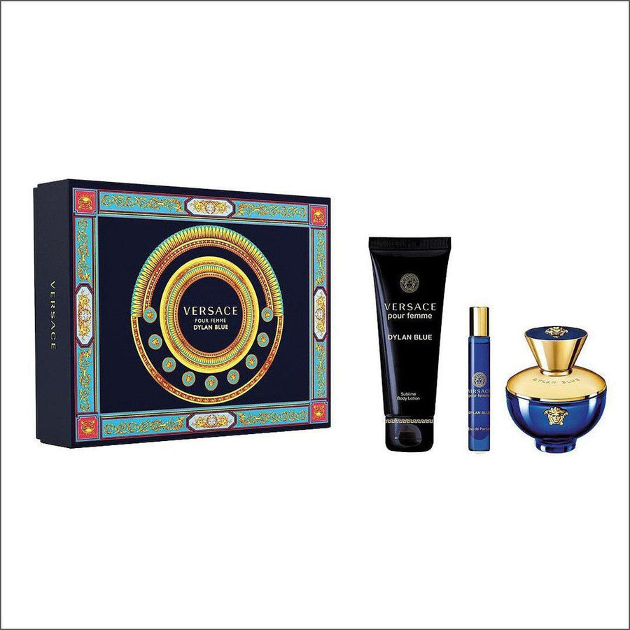 Versace Dylan Blue Pour Femme Eau de Pafum 100ml Gift Set - Cosmetics Fragrance Direct-00267316