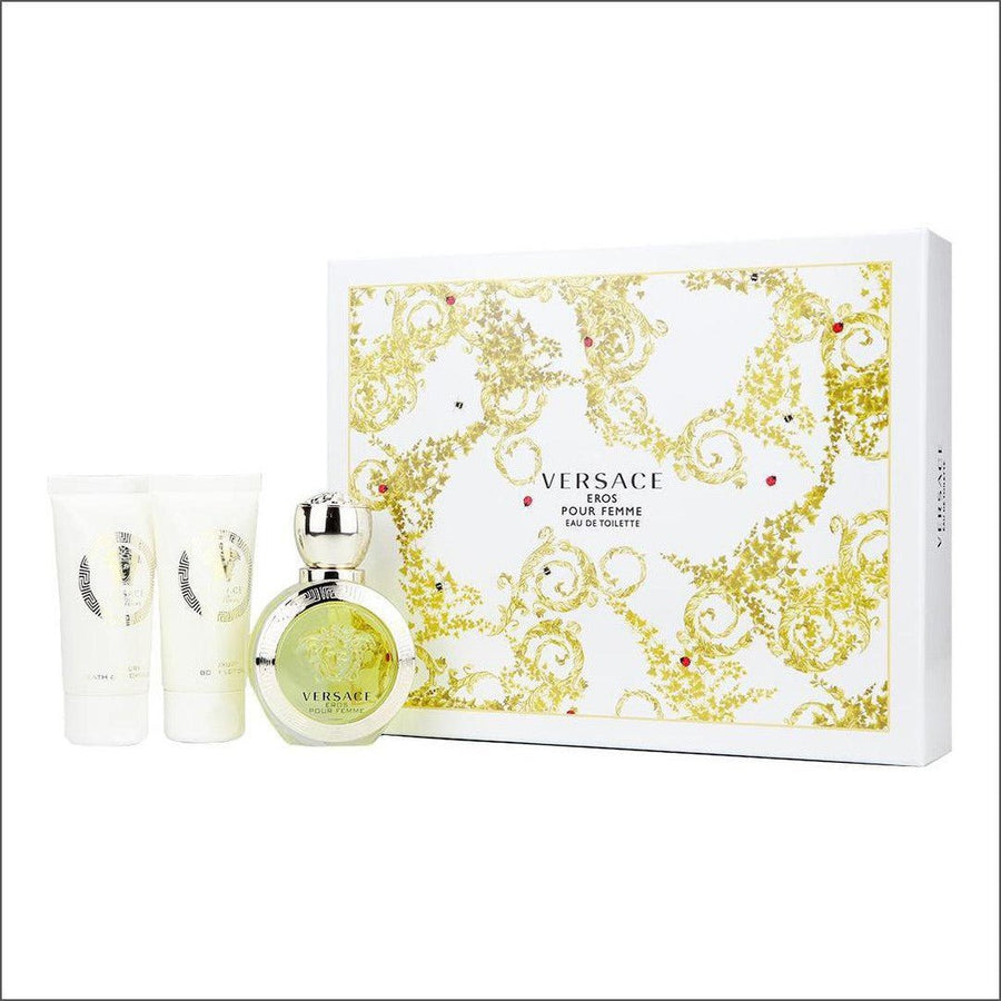 Versace Eros Pour Femme Eau de Toilette 50ml Gift Set - Cosmetics Fragrance Direct-8.011E+12